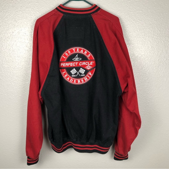 International Denim Size XL Embroidered Patch Varsity Jacket Perfect Circle Dana - Picture 4 of 9